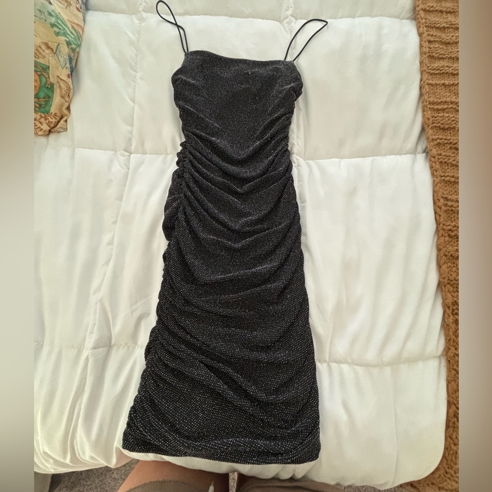 Princess Polly Elegant Black Ruched Dress